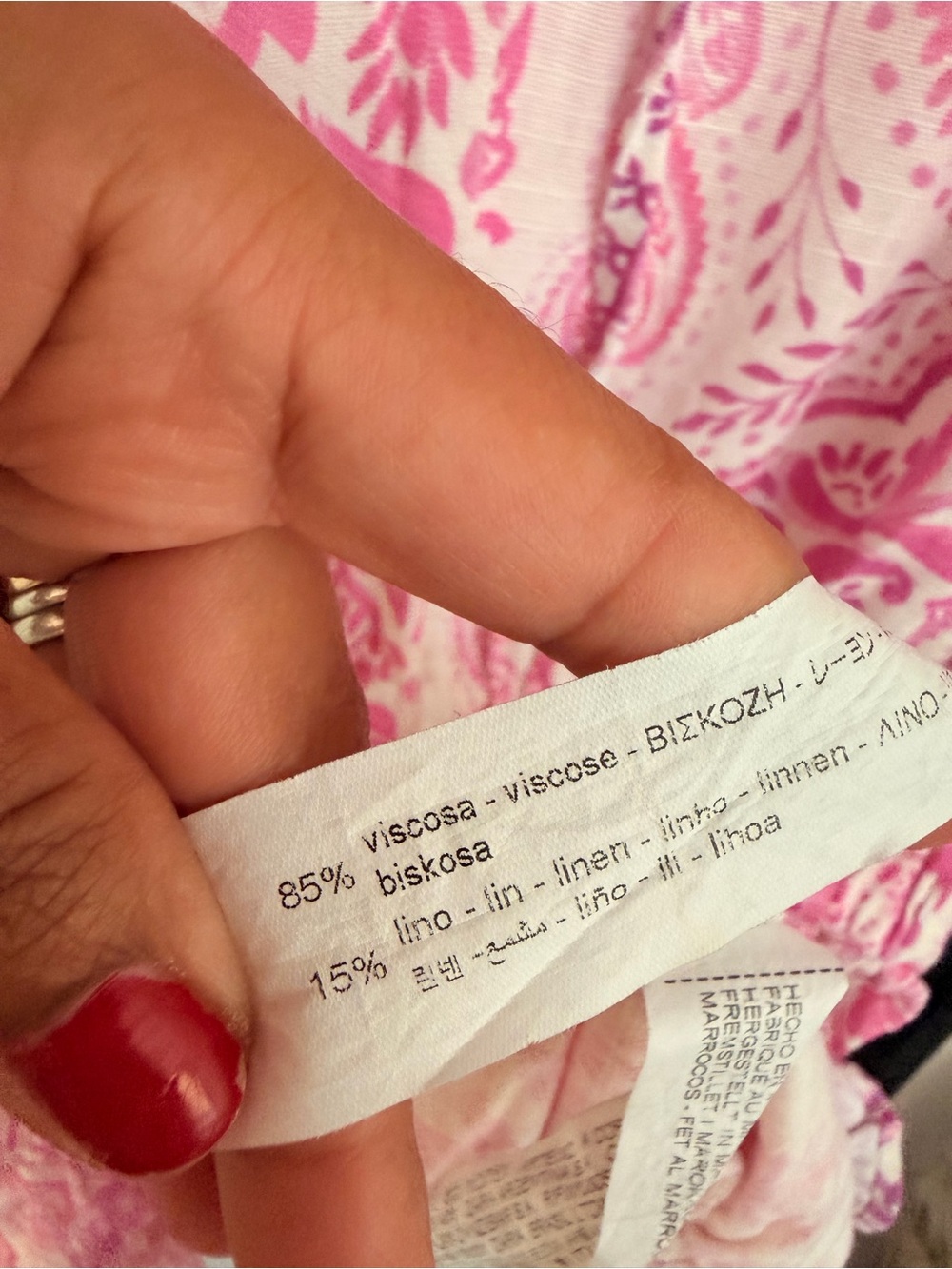 Zara Pink Paisley Tiered V-Neck Mini Dress - Picture 8 of 8